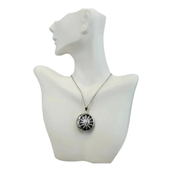 Sodalite Sun and Moon Pendant Necklace - Picture 5 of 10